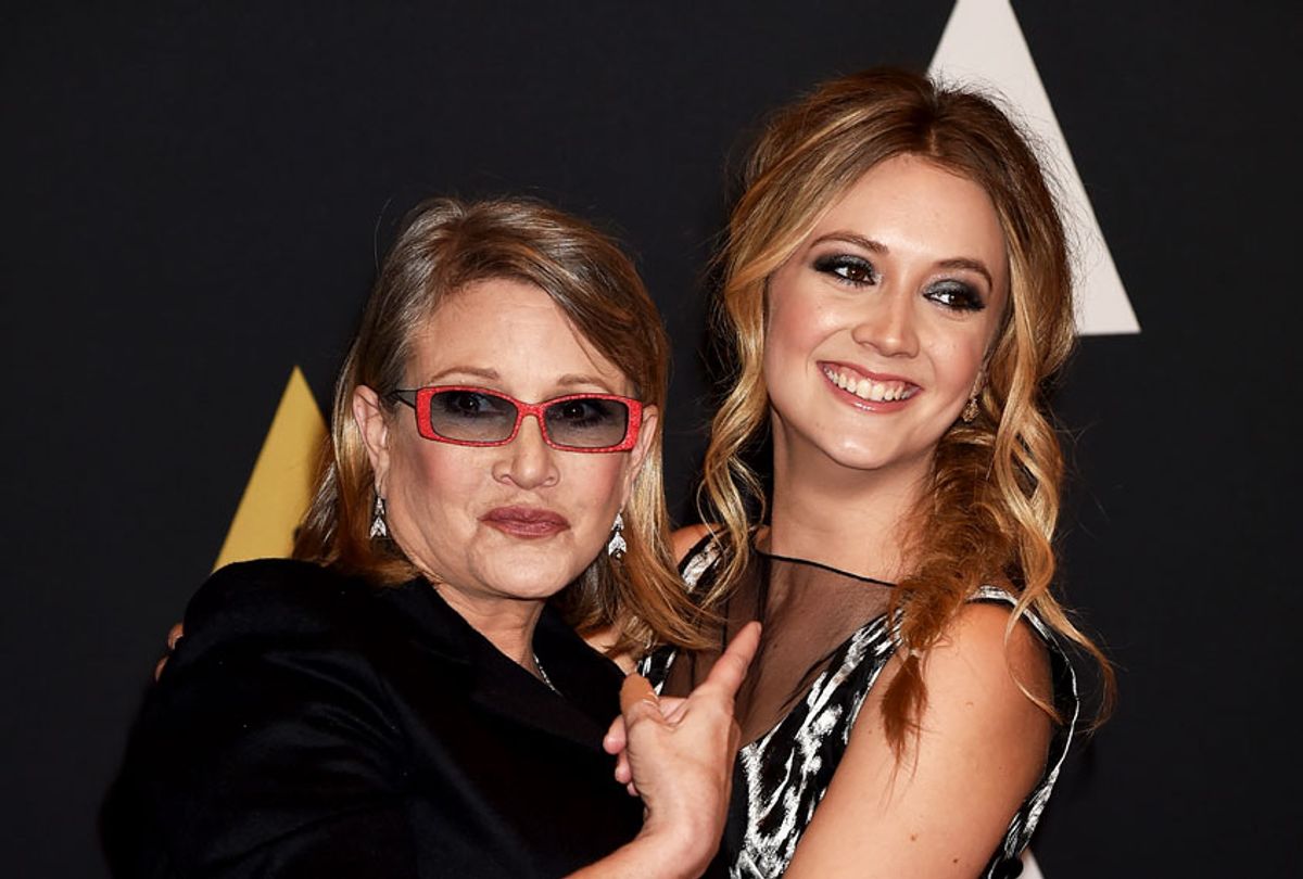 Actresses Carrie Fisher and Billie Catherine Lourd attend the Academy of Motion Picture Arts and Sciences' 7th annual Governors Awards at The Ray Dolby Ballroom at Hollywood & Highland Center on November 14, 2015 in Hollywood, California. (Kevin Winter/Getty Images)
