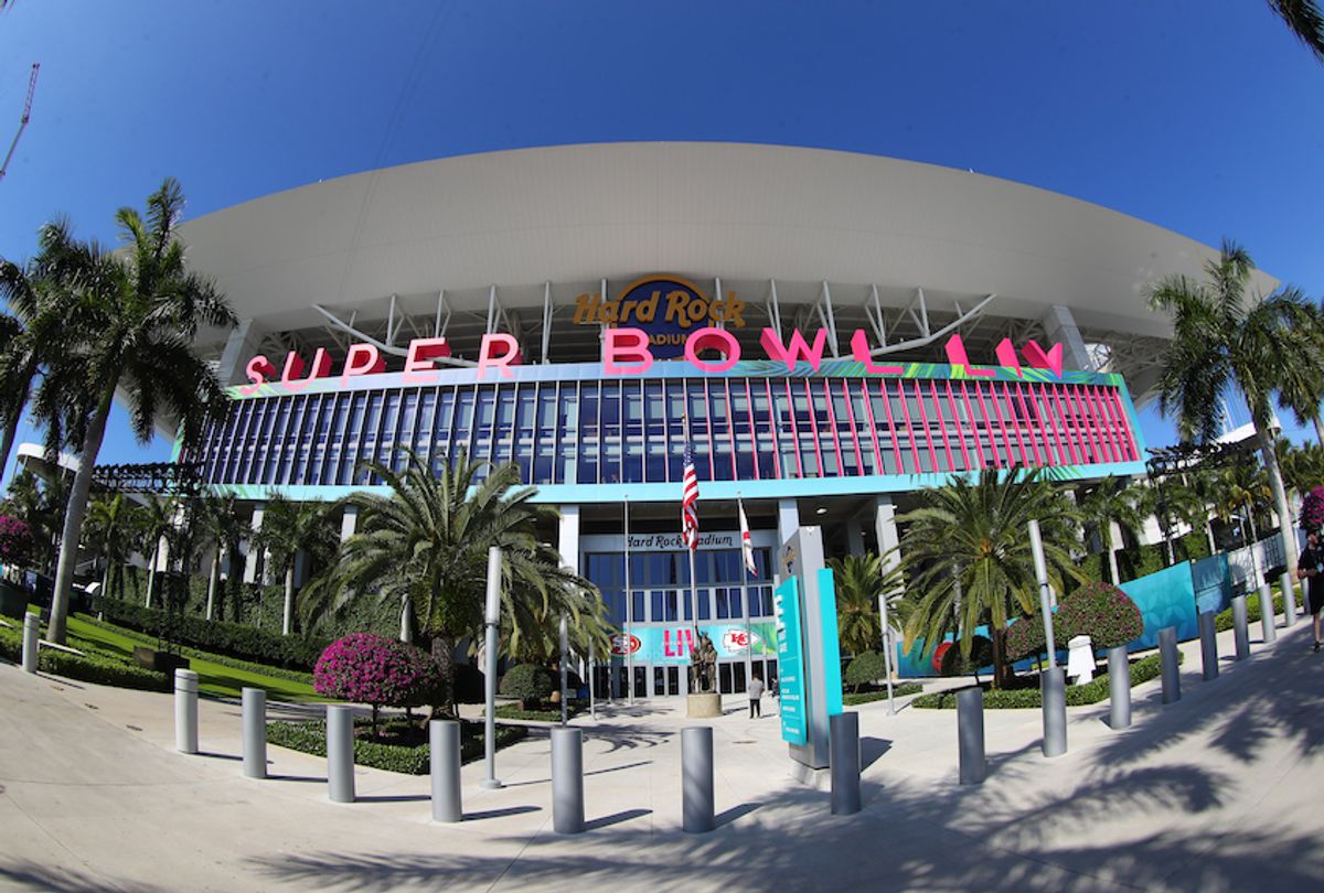 A general view of the outside of Hard Rock Stadium during Super Bowl week on January 28, 2020 in Miami Gardens, FL. (Rich Graessle/PPI/Icon Sportswire via Getty Images)