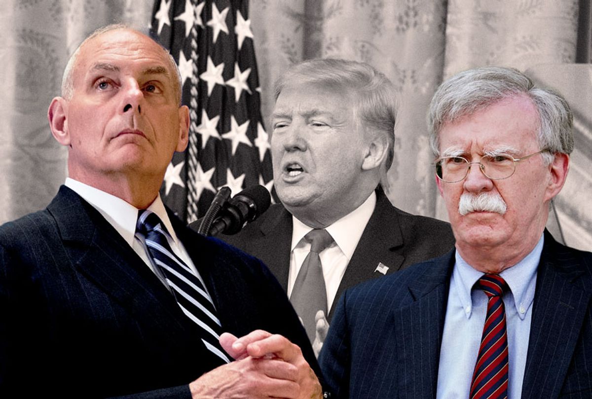 John Kelly, John Bolton and Donald Trump (Getty Images/Salon)