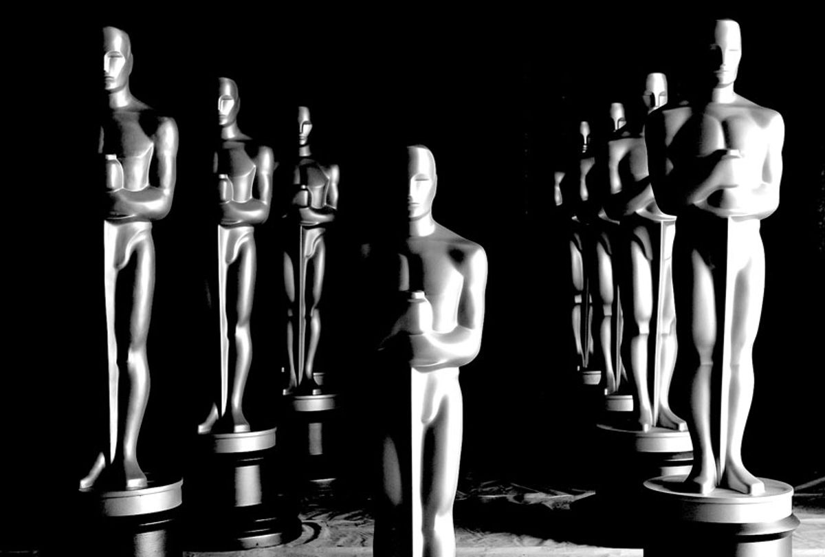 Freshly painted Oscar Statues in preparation for the Governors Awards and the Academy Awards in Northern Los Angeles County, California. (Kristian Dowling/Getty Images)