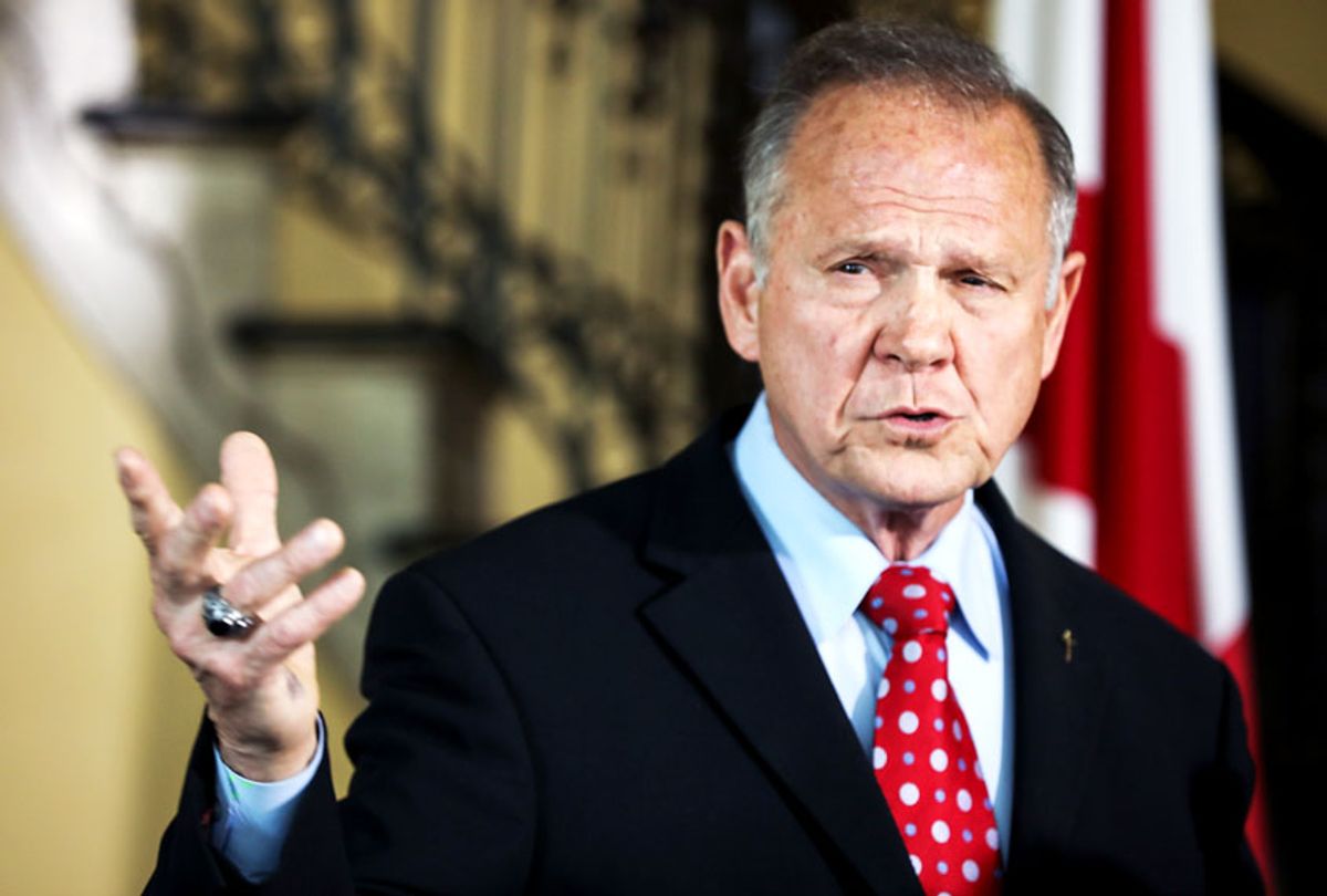  Roy Moore announces his plans to run for U.S. Senate in 2020 on June 20, 2019 in Montgomery, Alabama. Moore lost a special election in 2017 for the Senate seat against Democratic Senator Doug Jones.  (Jessica McGowan/Getty Images)