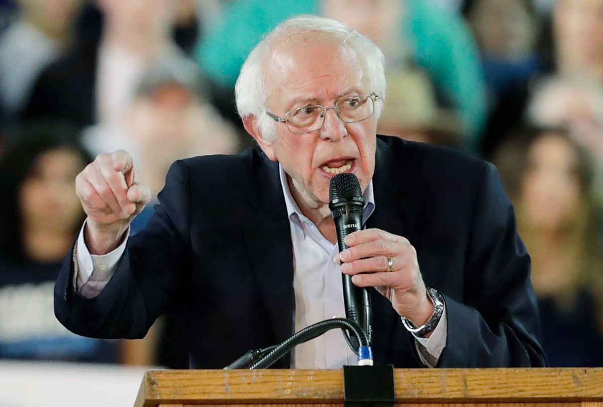 Democratic presidential candidate Sen. Bernie Sanders I-Vt., speaks at a campaign event in Tacoma, Wash., Monday, Feb. 17, 2020.  (AP Photo/Ted S. Warren)