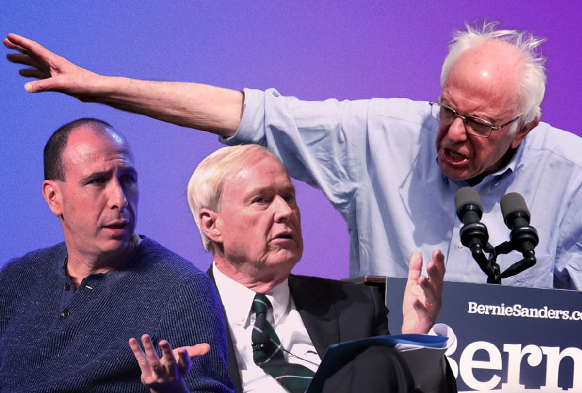 Bernie Sanders VS Chris Matthews and Jonathan Chait (Getty Images/Salon)