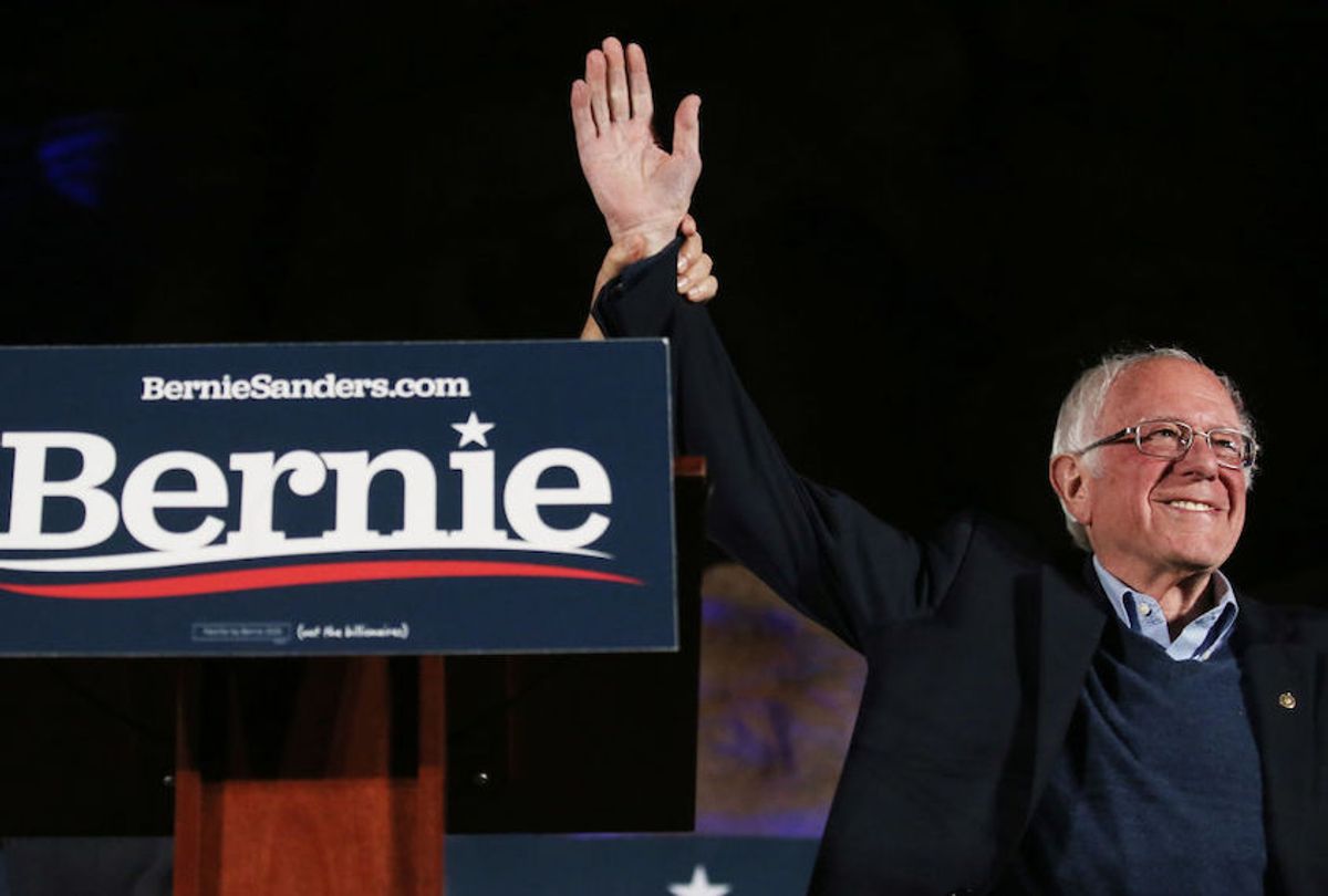 Democratic presidential candidate Sen. Bernie Sanders (I-VT) waves to supporters at a campaign rally on February 21, 2020 in Las Vegas, Nevada.  (Mario Tama/Getty Images)