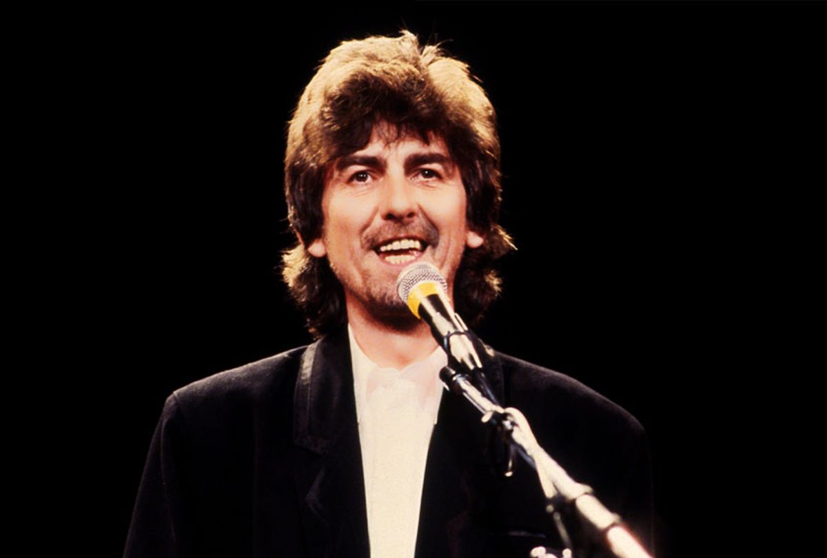 George Harrison at the 1988 Rock n Roll Hall of Fame Induction Ceremony circa 1988 in New York City.  (Sonia Moskowitz/IMAGES/Getty Images)