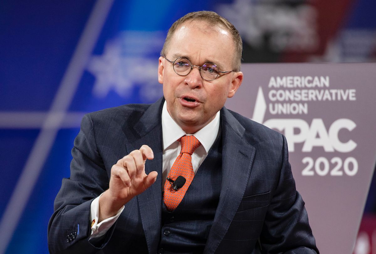 Mick Mulvaney on stage at the Conservative Political Action Conference 2020 on February 28, 2020 in National Harbor, MD.  (Samuel Corum/Getty Images)