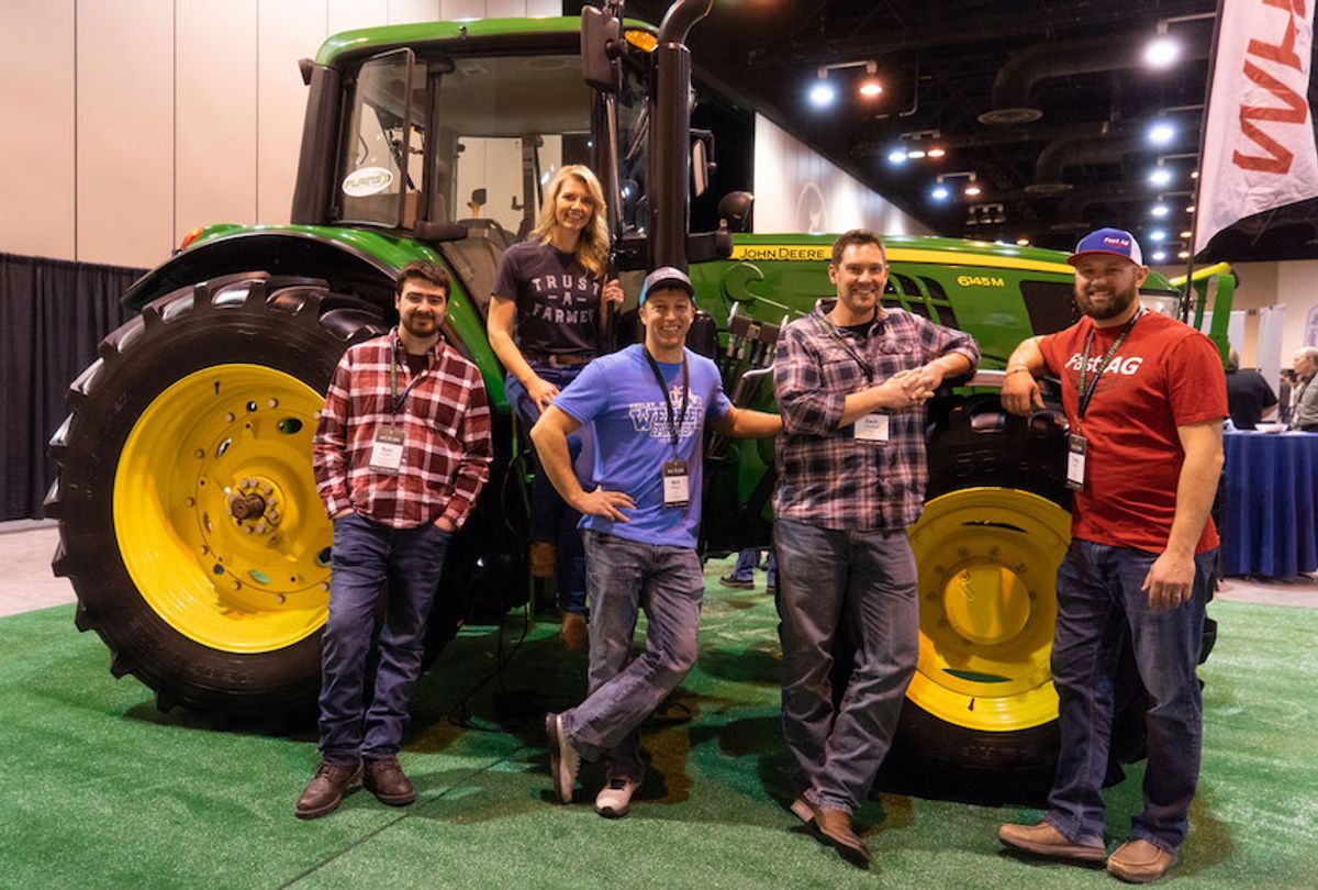 YouTube Farmers, from left: Zach Johnson, Meredith Barnard, Nick Welker, Ryan Kester, and Tony Fast. (Photo courtesy of YouTube)