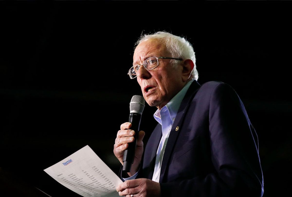 Democratic presidential candidate Sen. Bernie Sanders, I-Vt., talks during a campaign rally in Detroit, Friday, March 6, 2020.  (AP Photo/Paul Sancya)
