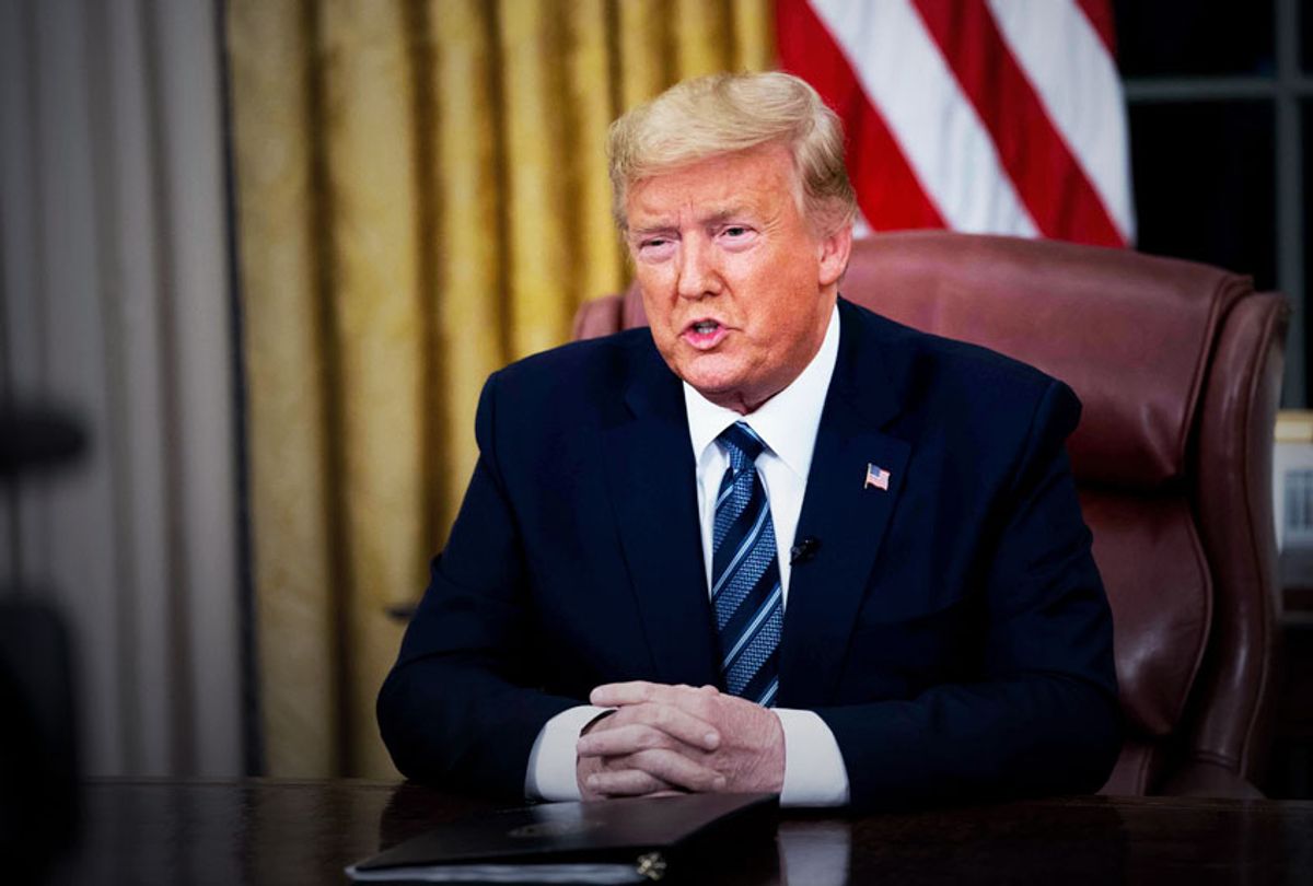 US President Donald Trump addresses the nation from the Oval Office about the widening Coronavirus crisis on March 11, 2020 in Washington, D.C. (Doug Mills-Pool/Getty Images)