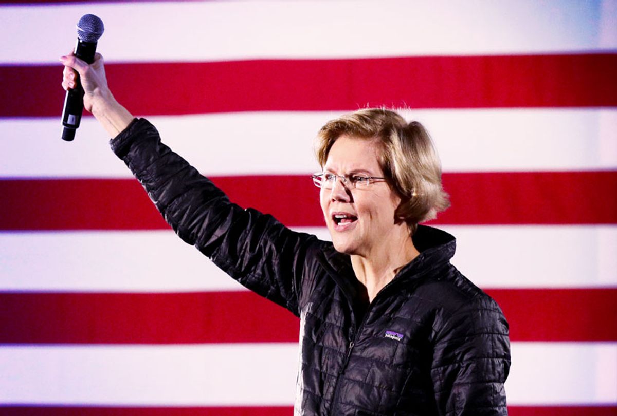 Democratic presidential candidate Sen. Elizabeth Warren, D-Mass., addresses supporters during a town hall in San Antonio, Thursday, Feb. 27, 2020.  (AP Photo/Eric Gay)