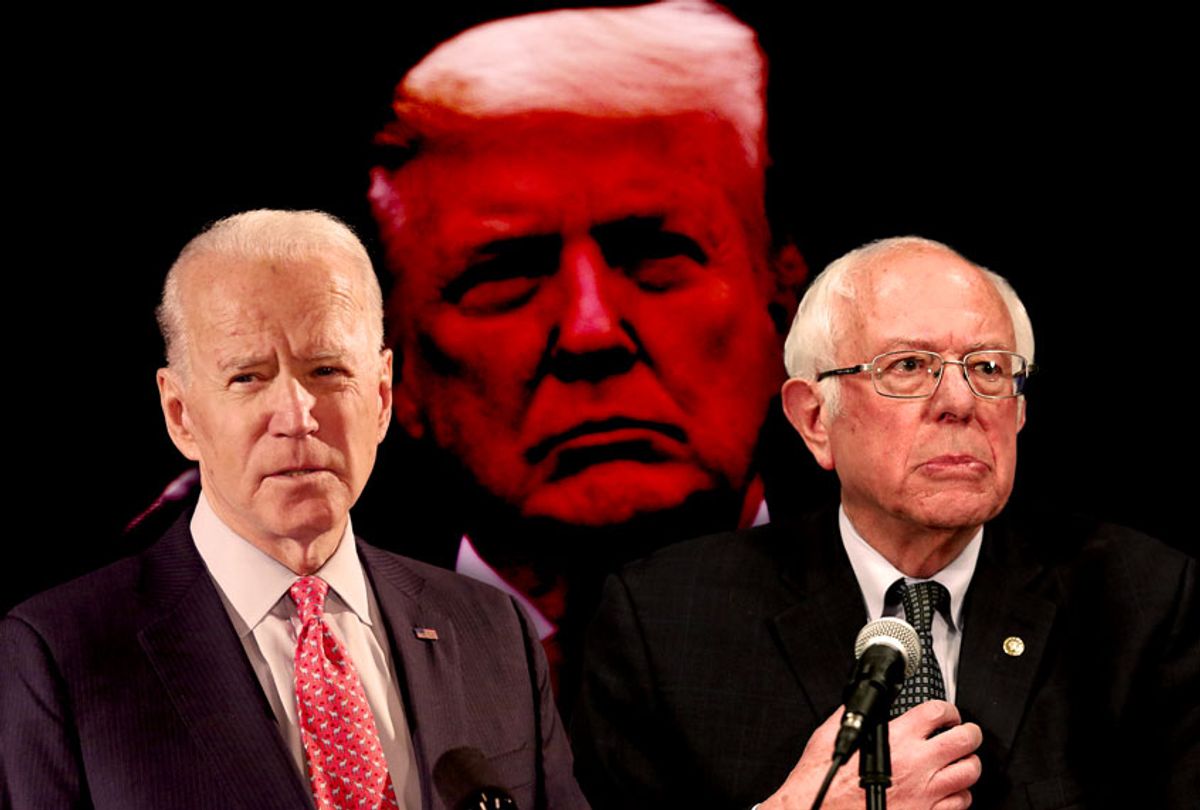 Joe Biden, Bernie Sanders, and Donald Trump (AP Photo/Salon)