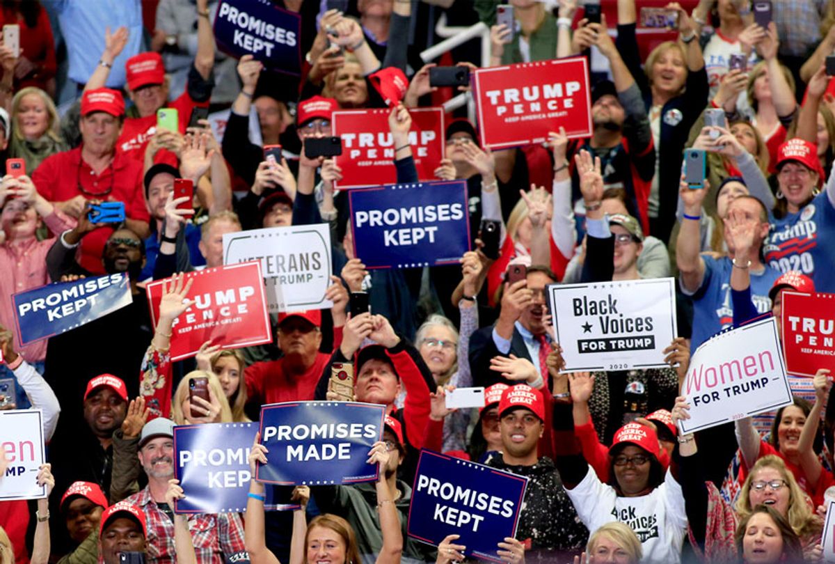 President Donald Trump speaks to supporters during a rally on March 2, 2020 in Charlotte, North Carolina. Trump was campaigning ahead of Super Tuesday. (Brian Blanco/Getty Images)