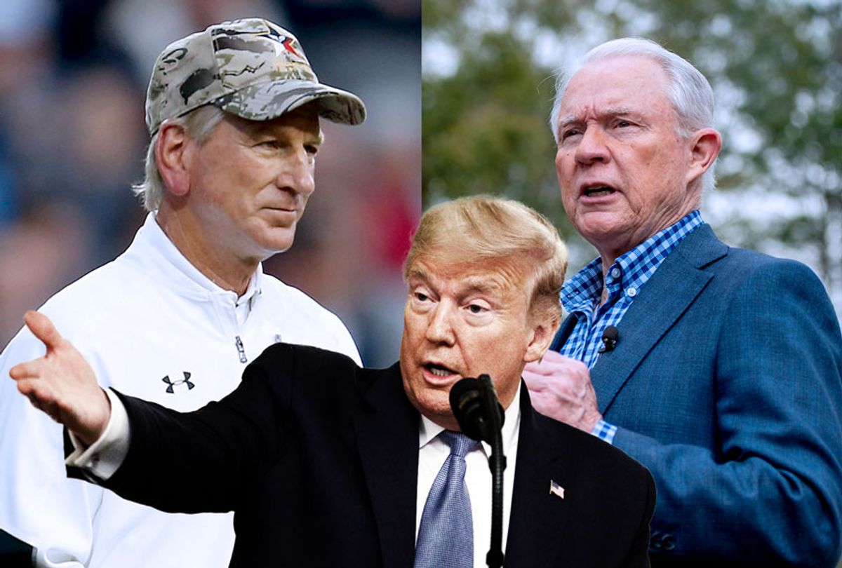 Donald Trump, Tommy Tuberville and Jeff Sessions (AP Photo/Getty Images/Salon)