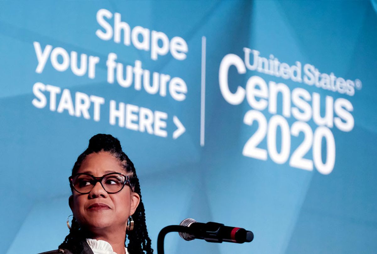 U.S. Census Bureau Executive Director Kendall Johnson speaks at an event to unveil the national advertising and outreach campaign for the 2020 Census, at the Arena Stage, Tuesday, Jan. 14, 2020, in Washington. (AP Photo/Michael A. McCoy)