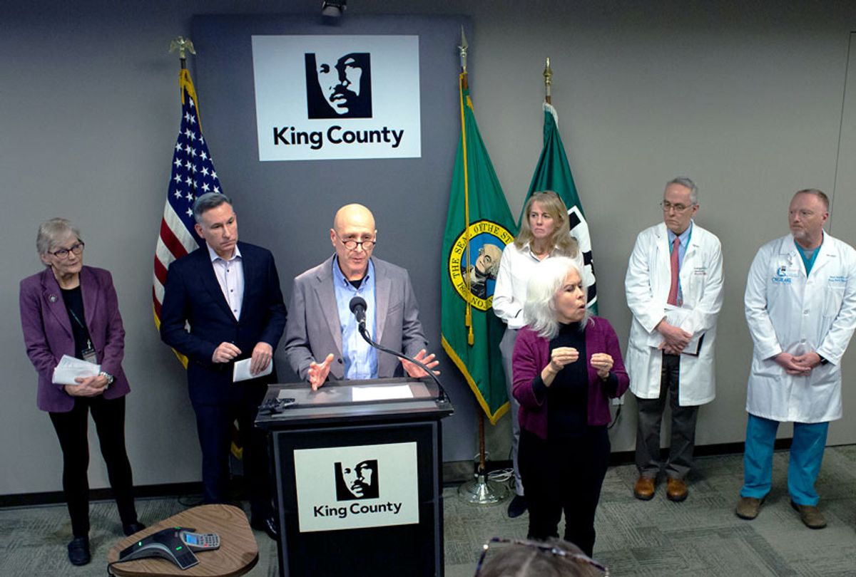 Dr. Jeff Duchin, a health officer with Seattle and King County Public Health, speaks during a press conference at Seattle and King County Public Health on February 29, 2020 in Seattle, Washington. New cases of novel coronavirus (COVID-19) in Washington state include one patient that has died. (David Ryder/Getty Images)