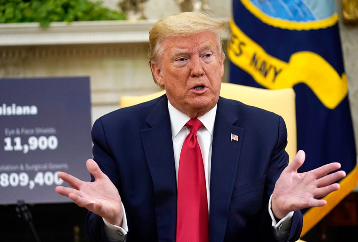 President Donald Trump speaks during a meeting about the coronavirus  (AP Photo/Evan Vucci)