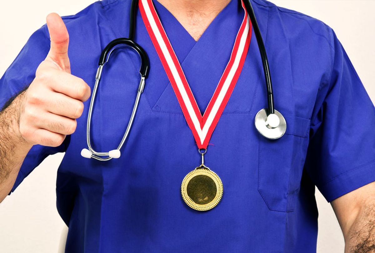 Doctor with a stethoscope and a medal (Getty Images)