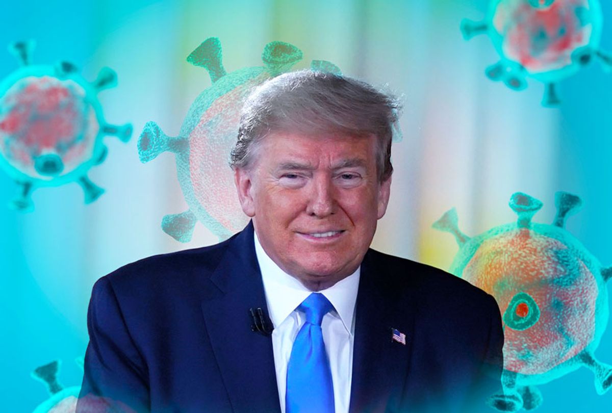 Donald Trump, happy about the novel Coronavirus (Photo illustration by Salon/Getty Images/AP Photo)