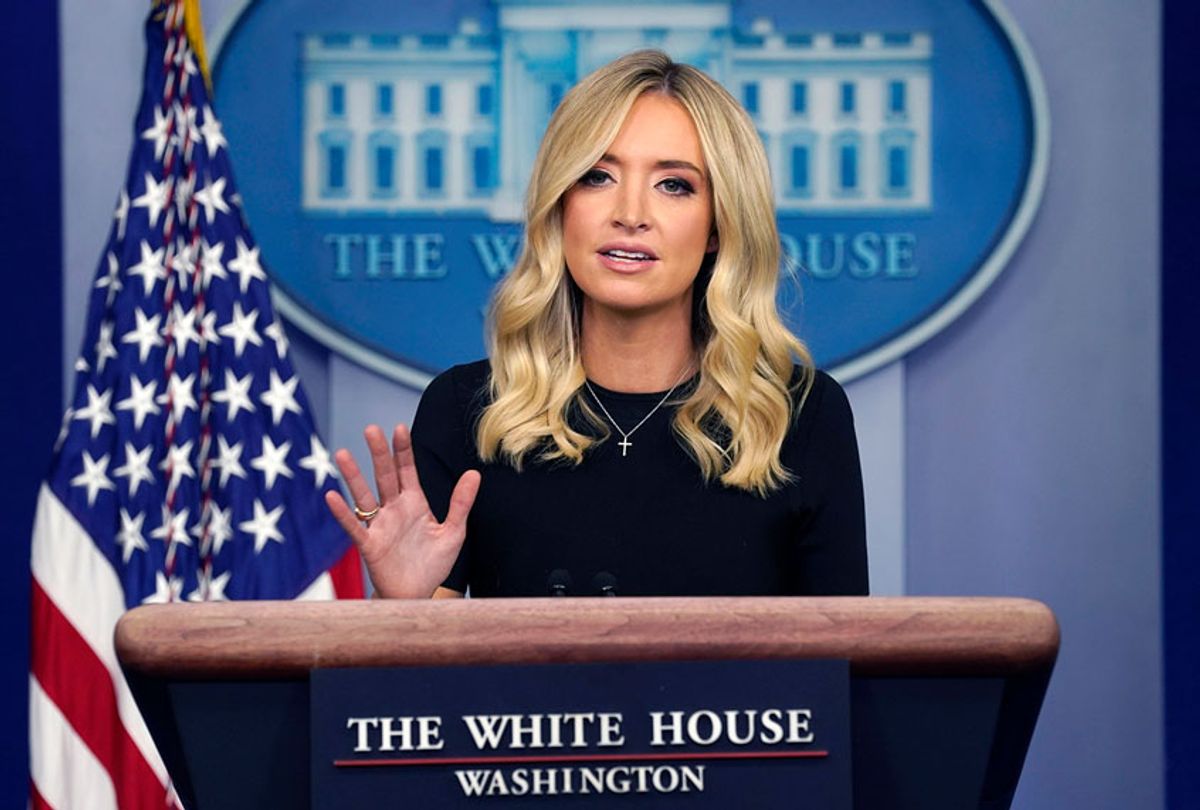White House press secretary Kayleigh McEnany speaks during a press briefing at the White House, Tuesday, May 26, 2020, in Washington.  (AP Photo/Evan Vucci)