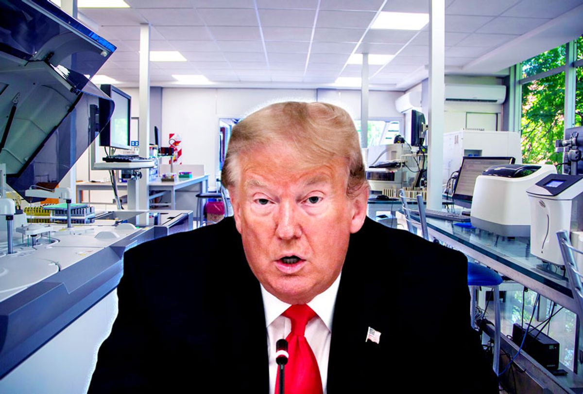 Donald Trump | A medical lab for processing analysis of test samples. (Getty Images/Salon)