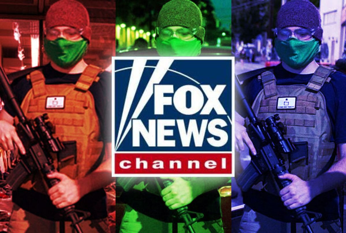Fox News | Doctored images of a man holding an assault rifle (Photo illustration by Salon/Getty Images)