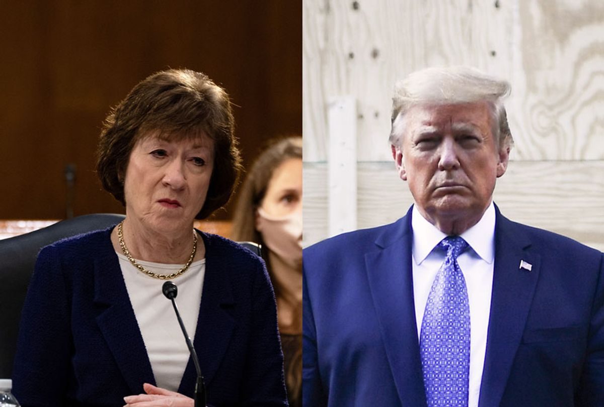 Susan Collins and Donald Trump (Getty Images/Salon)