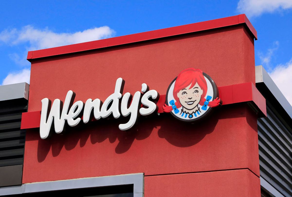 Wendy's hamburger business logo on storefront (Don & Melinda Crawford/Education Images/Universal Images Group via Getty Images)