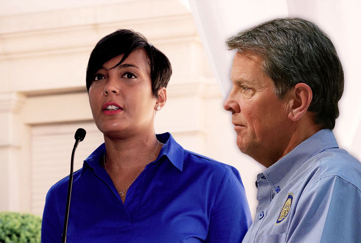 Mayor Keisha Lance Bottoms and Governor Brian Kemp (Getty Images/Salon)