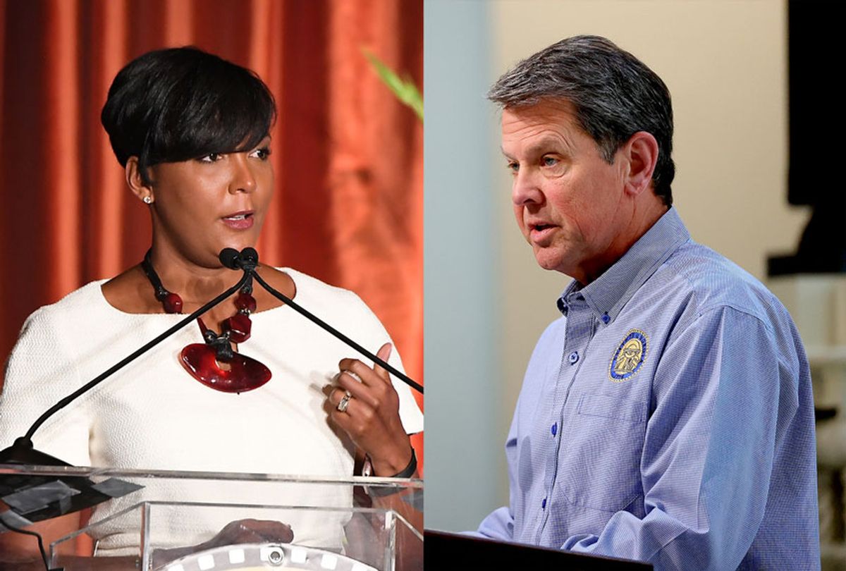 Atlanta mayor Keisha Lance Bottoms and Georgia Governor Brian Kemp (Getty Images/Salon)