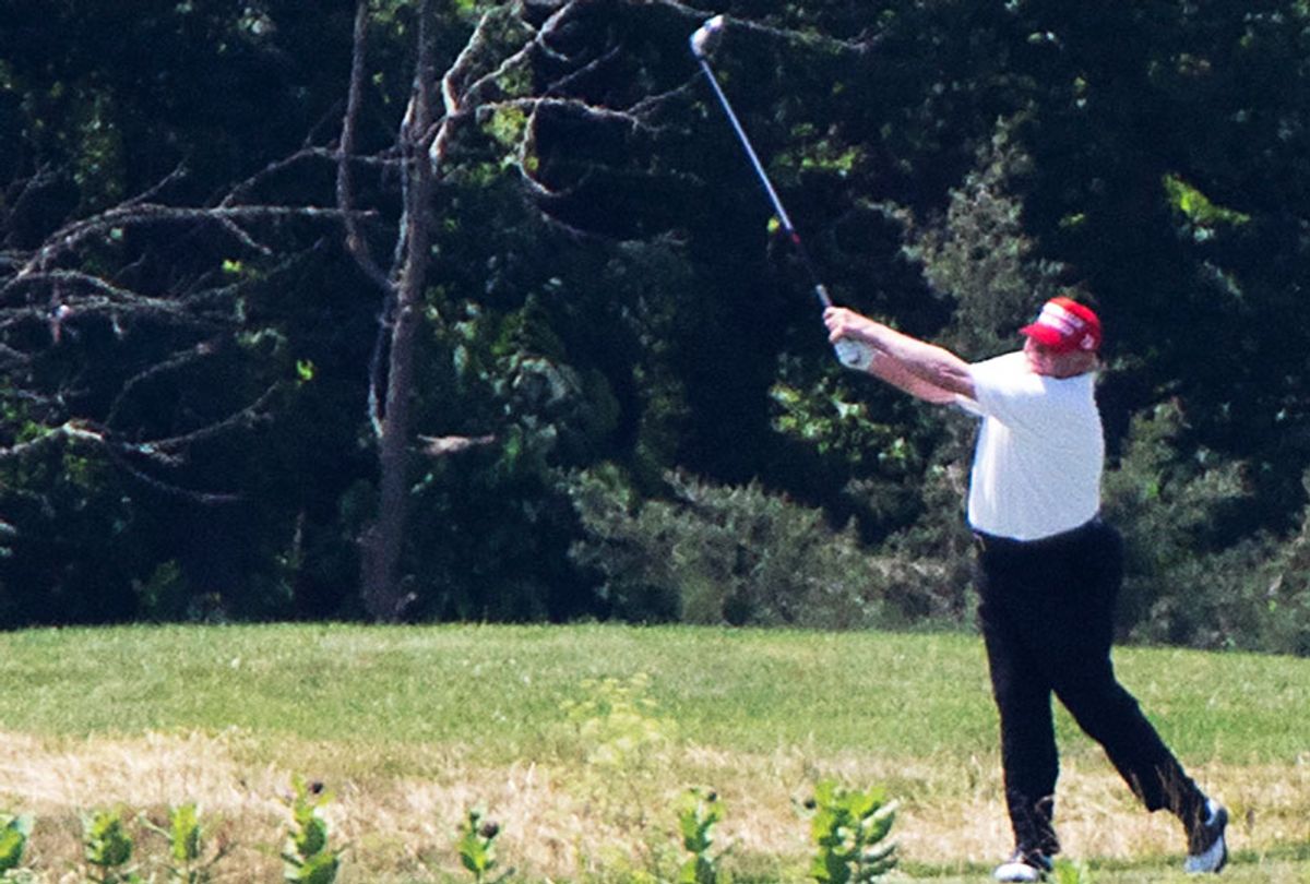 U.S. President Donald Trump golfs at Trump National Golf Club (Tasos Katopodis/Getty Images/Salon)