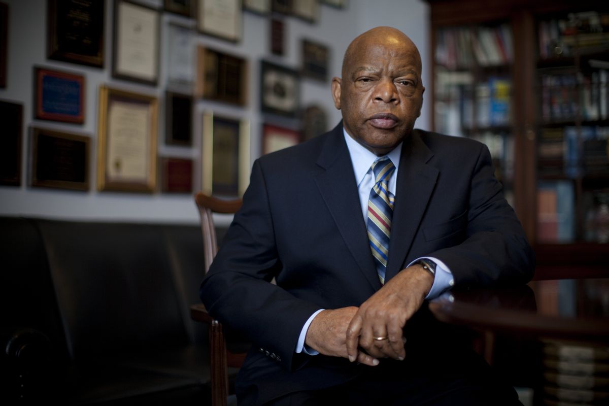 WASHINGTON - MARCH 17: Congressman John Lewis (D-GA) is photographed in his offices in the Canon House office building on March 17, 2009. (Photo by Jeff Hutchens/Getty Images)