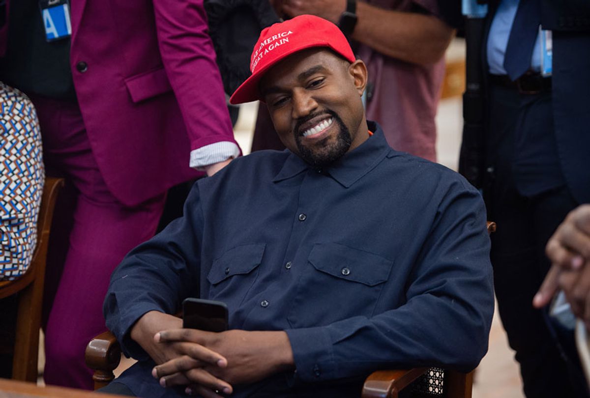 Kanye West speaks during his meeting with US President Donald Trump in the Oval Office of the White House in Washington, DC, on October 11, 2018 (SAUL LOEB/AFP via Getty Images)
