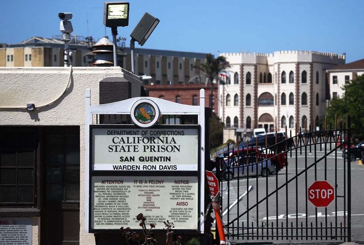 A view of San Quentin State Prison on June 29, 2020 in San Quentin, California. San Quentin State Prison is continuing to experience an outbreak of coronavirus COVID-19 cases with over 1,000 confirmed cases amongst the staff and inmate population. (Justin Sullivan/Getty Images)