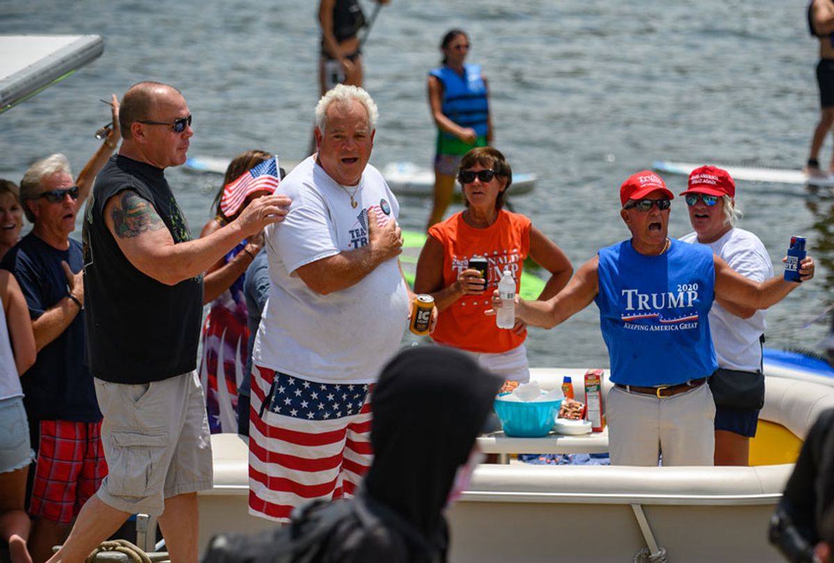 Trump supporters enjoy a boat parade for the re-election of President Donald Trump on July 4, 2020 in Pittsburgh, Pennsylvania (Jeff Swensen/Getty Images)