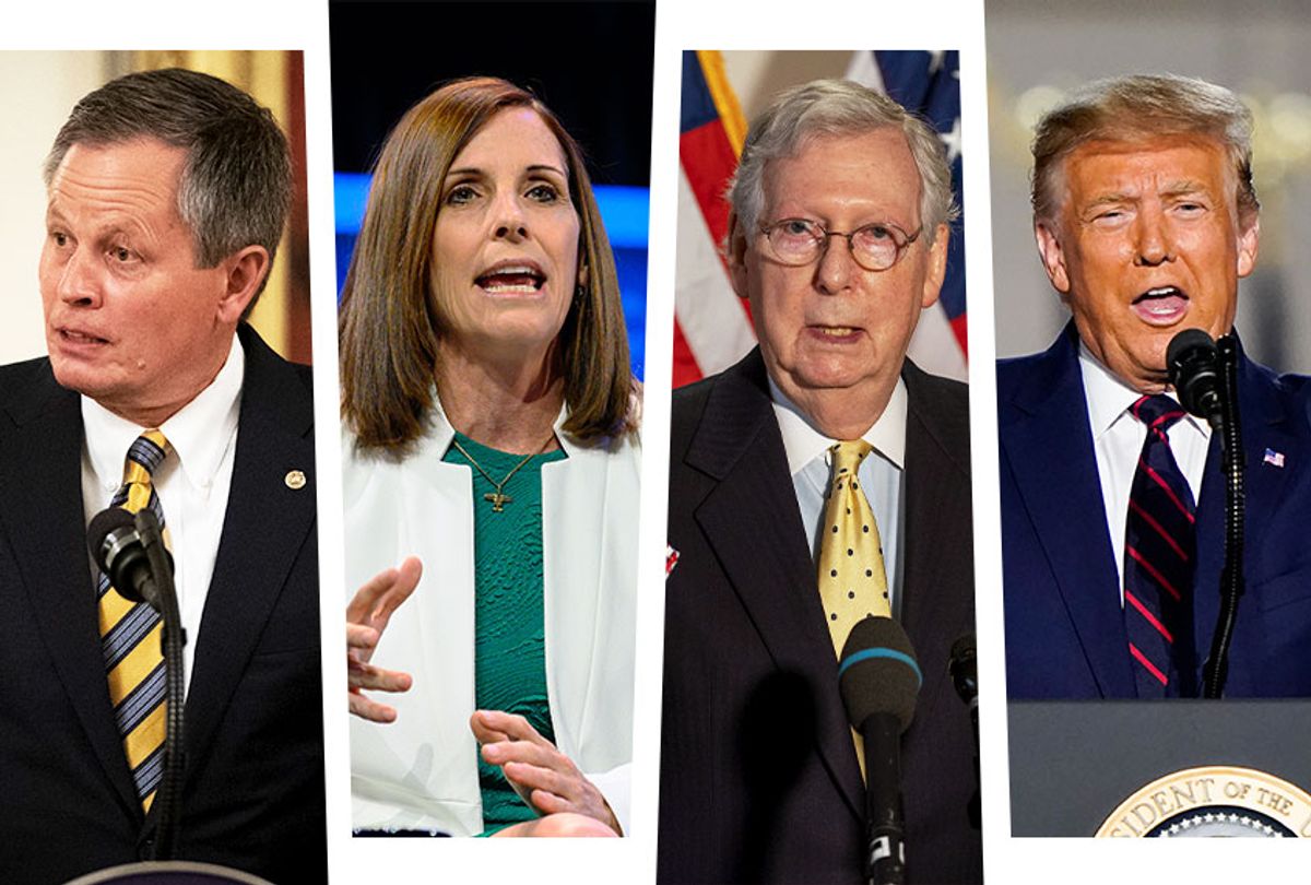 Steve Daines, Martha McSally, Mitch Mcconnell and Donald Trump (Photo illustration by Salon/Getty Images)