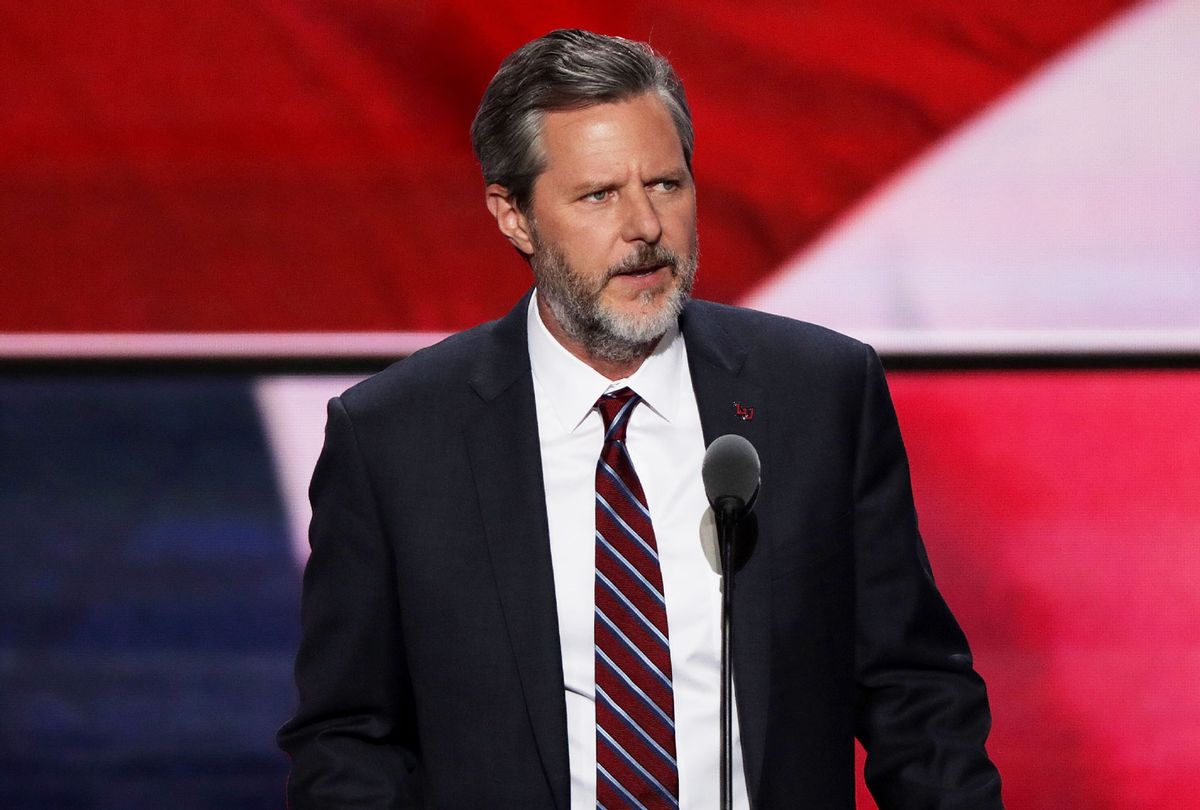President of Liberty University, Jerry Falwell Jr., delivers a speech during the evening session on the fourth day of the Republican National Convention on July 21, 2016 (Alex Wong/Getty Images)
