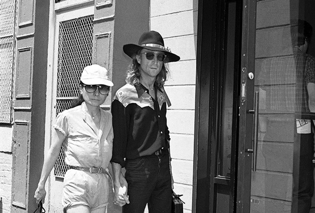 John & Yoko entering the Hit Factory on August 7, 1980 (Photo copyright Roger Farrington)
