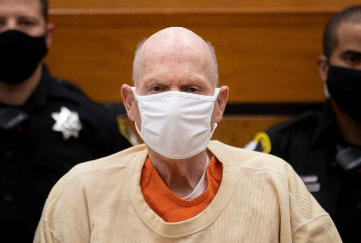 Joseph James DeAngelo known as the Golden State Killer looks on during the second day of victim impact statements at the Gordon D. Schaber Sacramento County Courthouse on August 19, 2020 (SANTIAGO MEJIA/POOL/AFP via Getty Images)