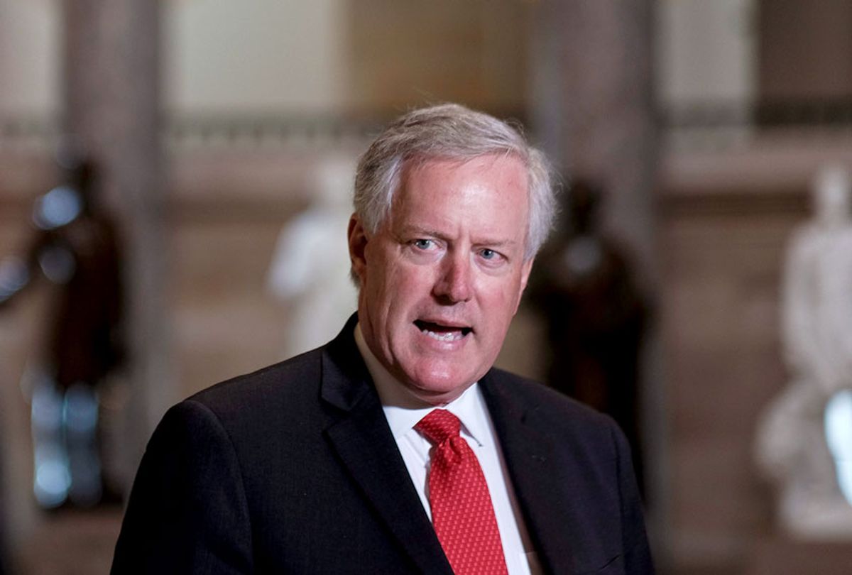 White House Chief of Staff Mark Meadows speaks to the press in Statuary Hall at the Capitol on August 22, 2020 in Washington, DC. (Gabriella Demczuk/Getty Images)