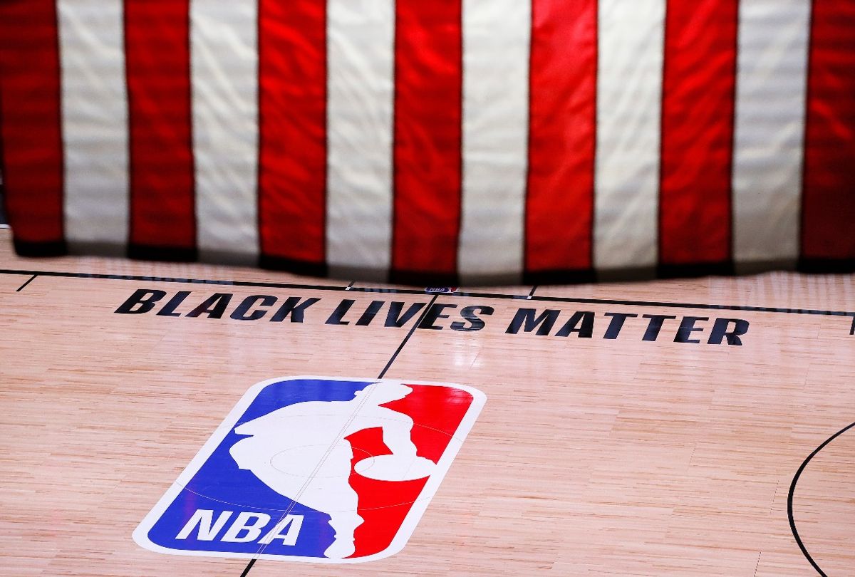 An empty court during the 2020 NBA Playoffs (Kevin C. Cox/Getty Images)