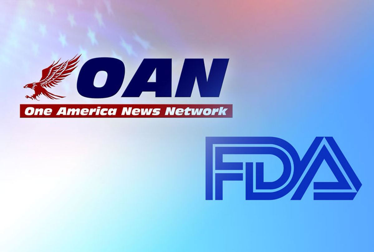 One America News Network | Food & Drug Administration (Graphics collage by Salon/WiikiCommons/One America News Network)