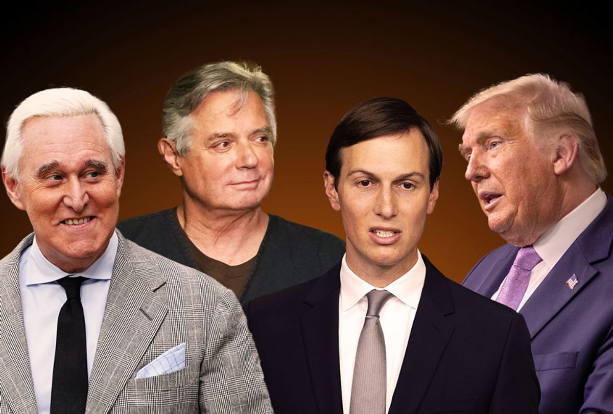 Roger Stone, Paul Manafort, Jared Kushner and Donald Trump (Photo illustration by Salon/Getty)