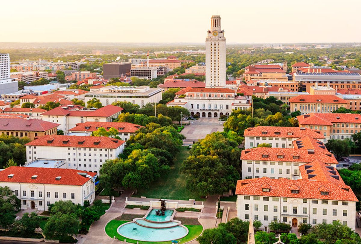 University of Texas (UT) Austin campus at sunset aerial view (Getty Images)