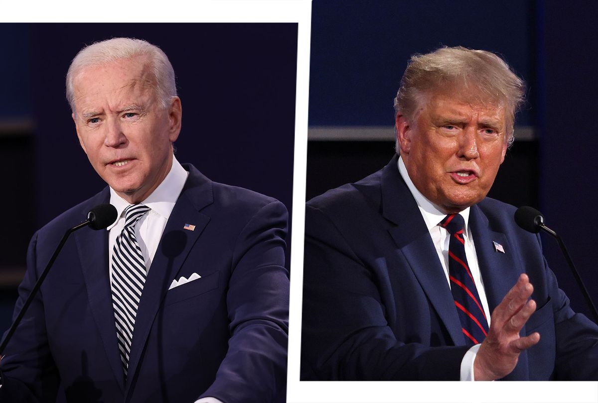 Joe Biden and Donald Trump at the first Presidential Debate on September 29, 2020 (Photo illustration by Salon/Getty Images)