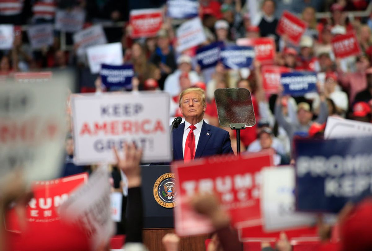U.S. President Donald Trump speaks to supporters during a rally on March 2, 2020 in Charlotte, North Carolina. Trump was campaigning ahead of Super Tuesday. (Brian Blanco/Getty Images)