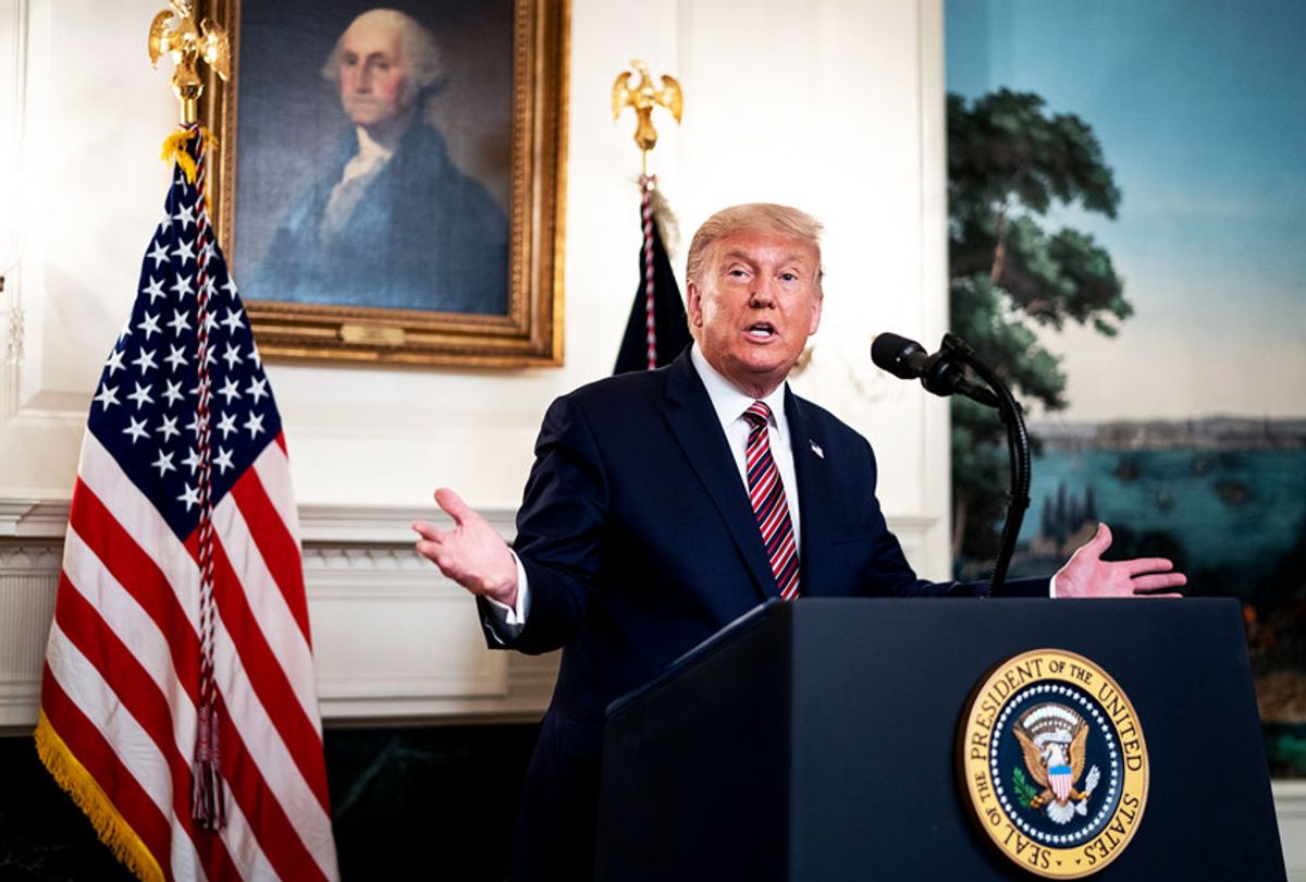 U.S. President Donald Trump announces his list of potential Supreme Court nominees in the Diplomatic Reception Room of the White House on September 9, 2020 in Washington, DC. (Doug Mills-Pool/Getty Images)