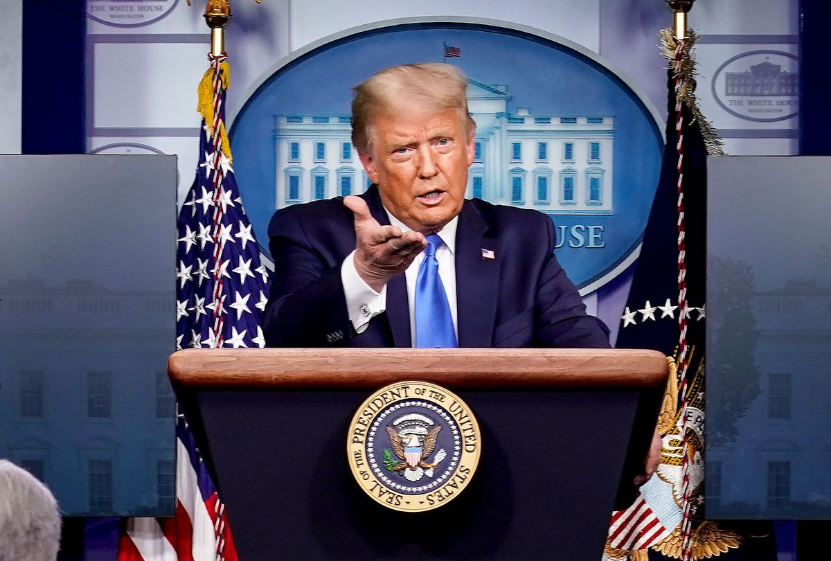 U.S. President Donald Trump speaks during a news conference in the briefing room of the White House on September 23, 2020 in Washington, DC. Trump fielded questions about a coronavirus vaccine and the latest developments in the Breonna Taylor case among other topics. (Joshua Roberts/Getty Images)