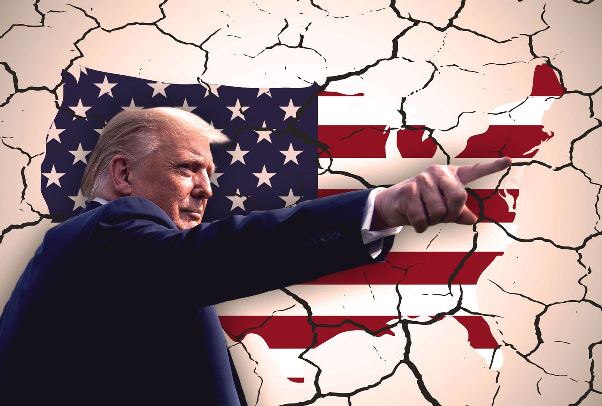 Donald Trump | United States of America cracking to pieces (Photo illustration by Salon/Getty Images)