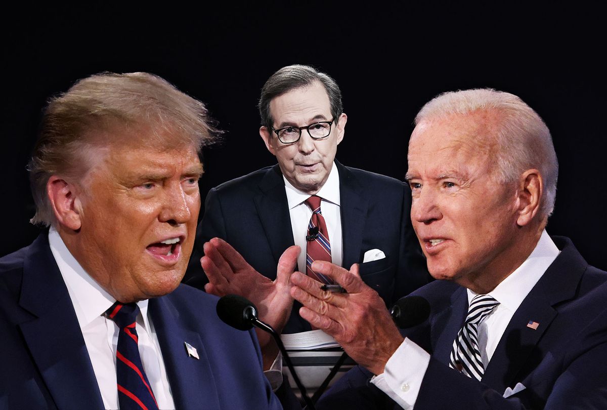 Donald Trump, Joe Biden and Chris Wallace (Photo illustration by Salon/Getty Images)