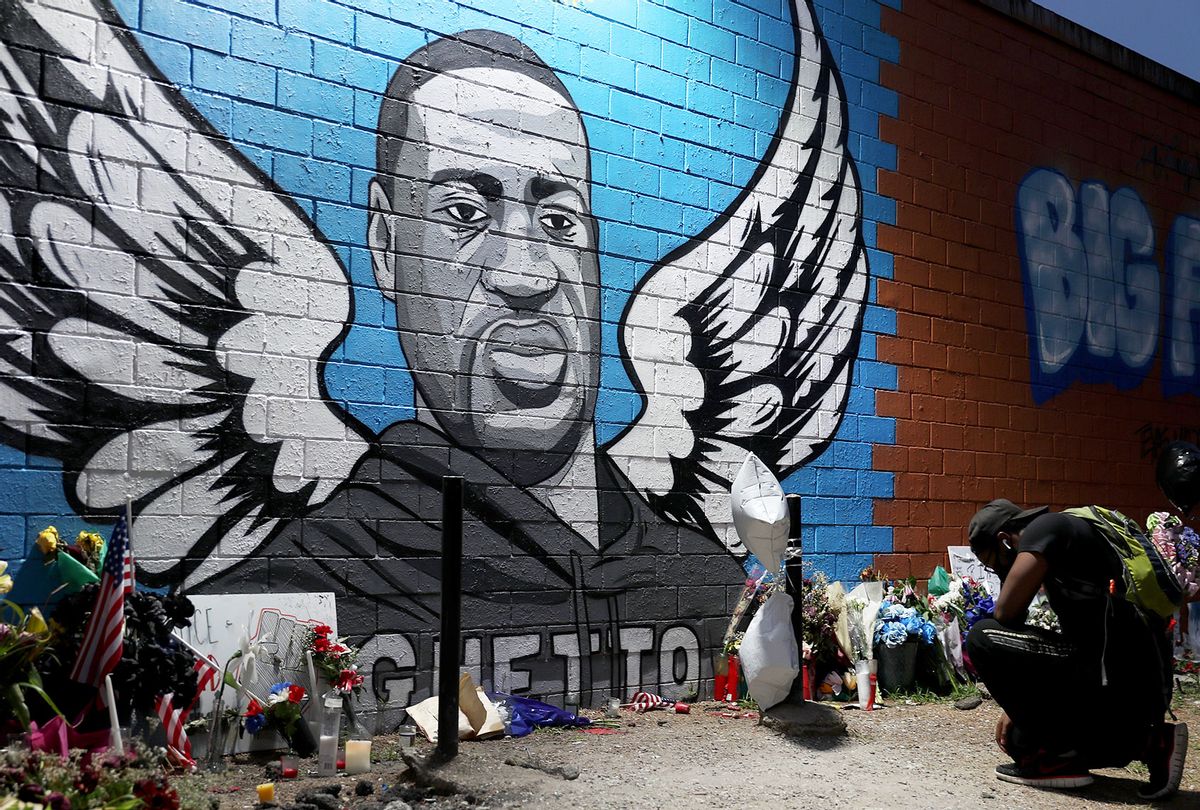 A memorial and mural that honors George Floyd at the Scott Food Mart corner store in Houston's Third Ward where Mr. Floyd grew up on June 8, 2020 in Houston, Texas (Joe Raedle/Getty Images)